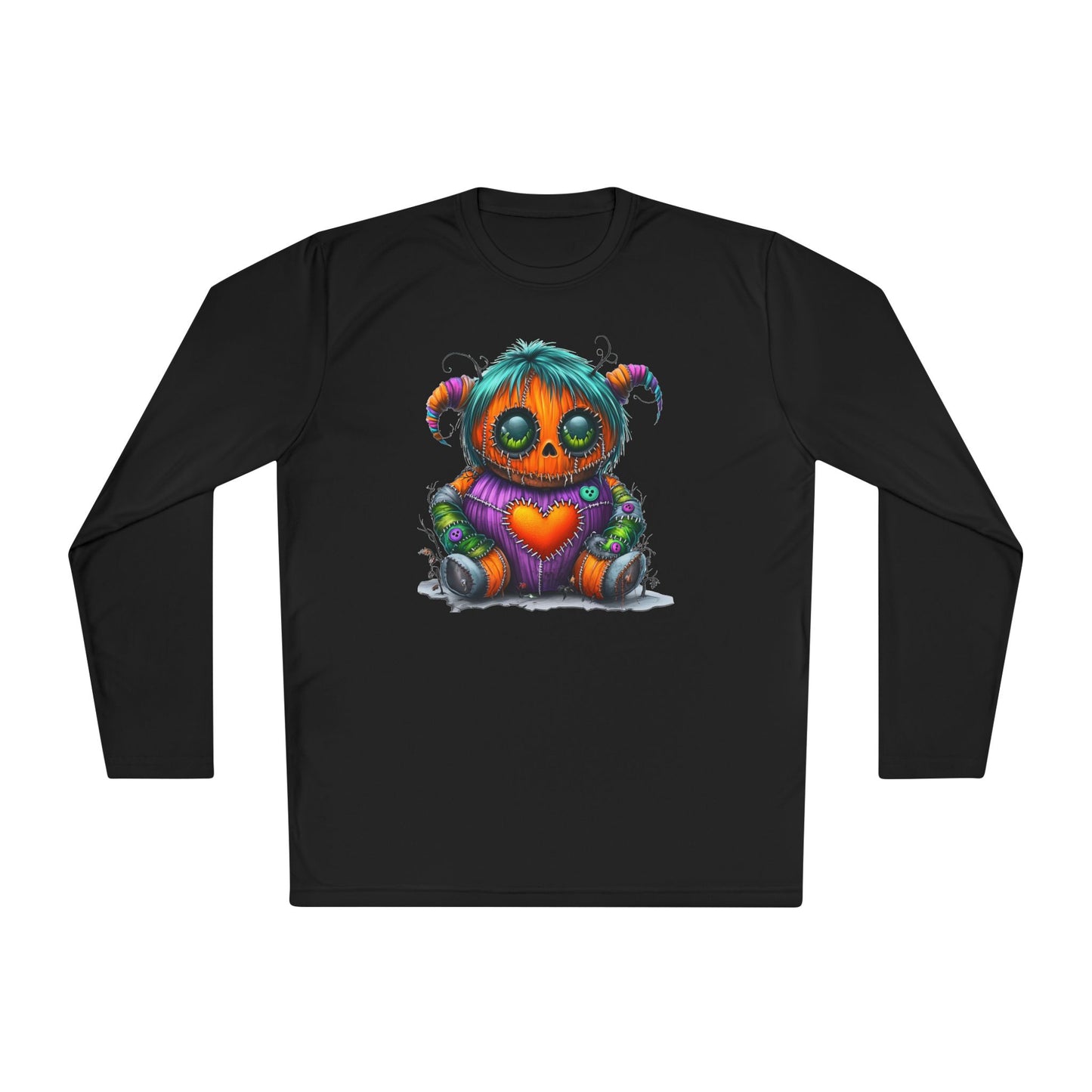 Patchwork Pumpkin Heart Adult Long Sleeve Tee