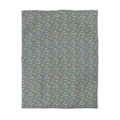 Prehistoric Playtime Microfiber Duvet Cover