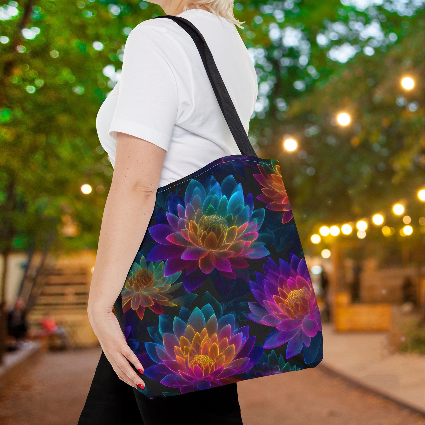 Luminous Lotus Canvas Tote Bag