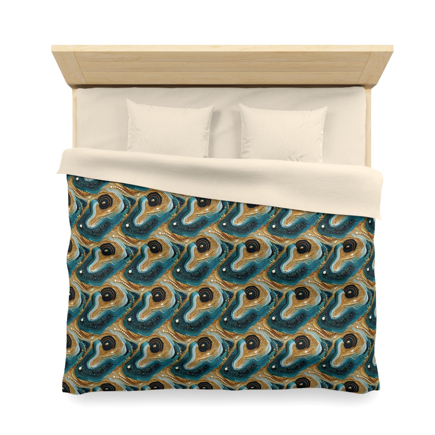 Gilded Ocean Veins Microfiber Duvet Cover