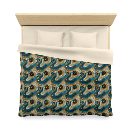 Gilded Ocean Veins Microfiber Duvet Cover