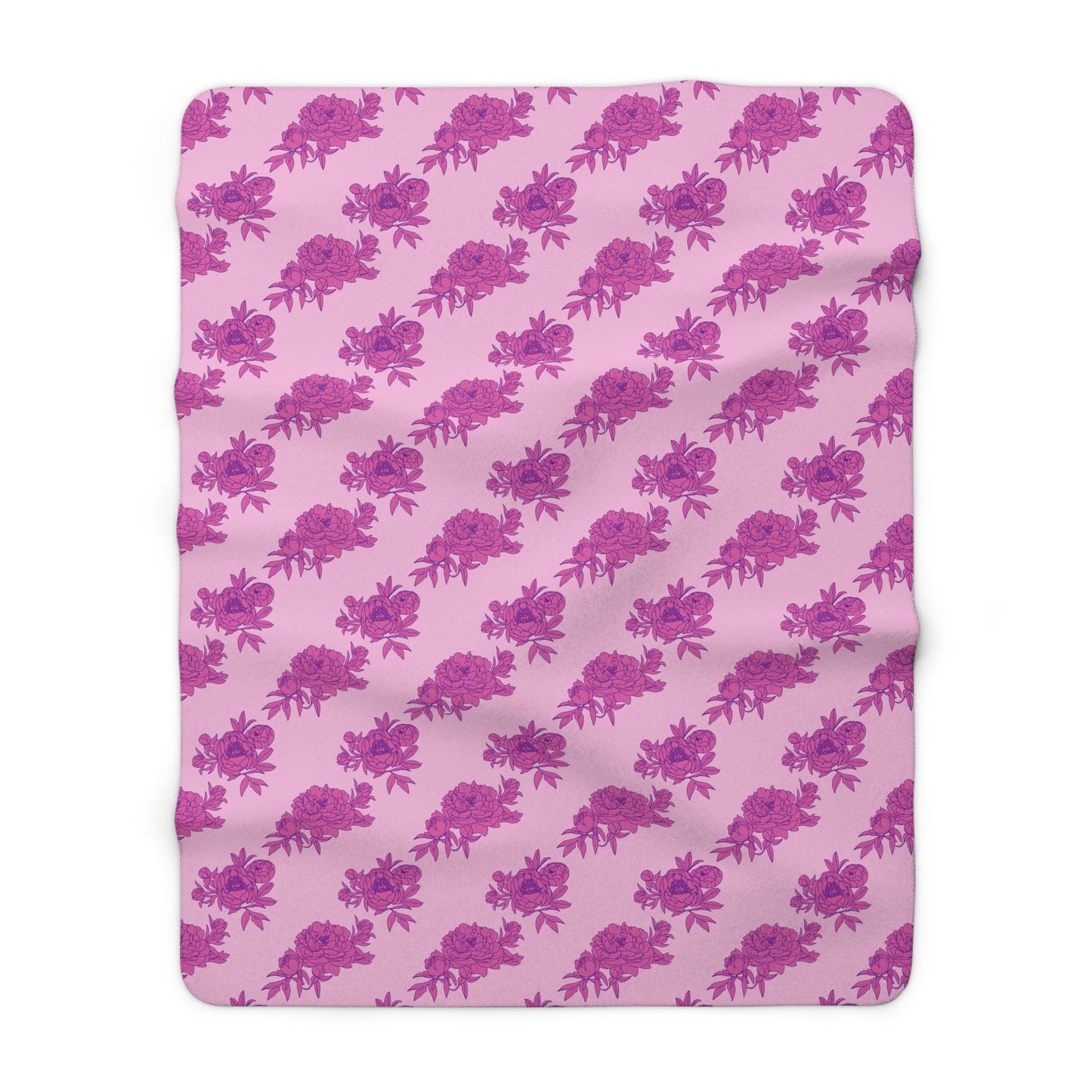 Bubblegum Bloom Peonies Fleece Blanket