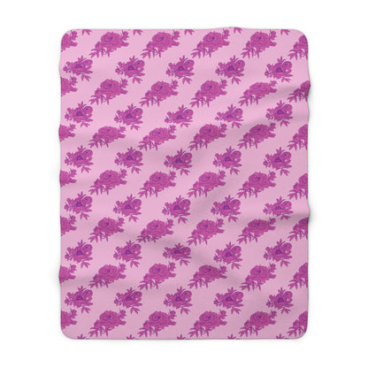 Bubblegum Bloom Peonies Fleece Blanket