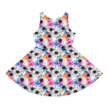 ""Watercolor Daisy Dream Girls Sundress