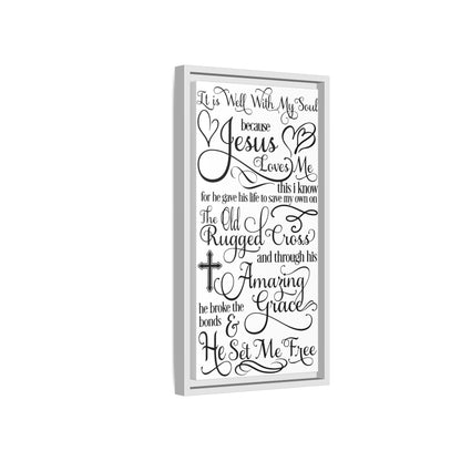 Hymnal Poem Framed Canvas Bathroom Art