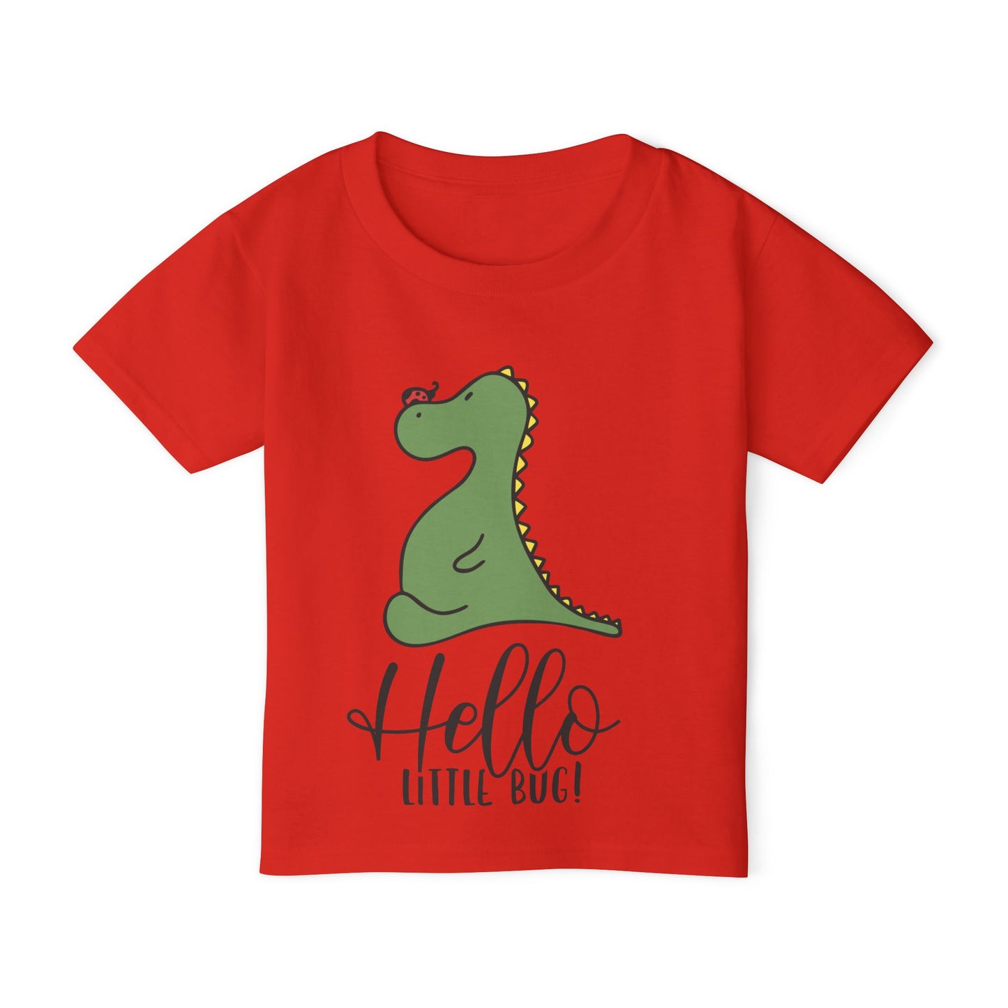 Hello Little Bug (Dinosaur) Heavy Cotton™ Toddler T-shirt
