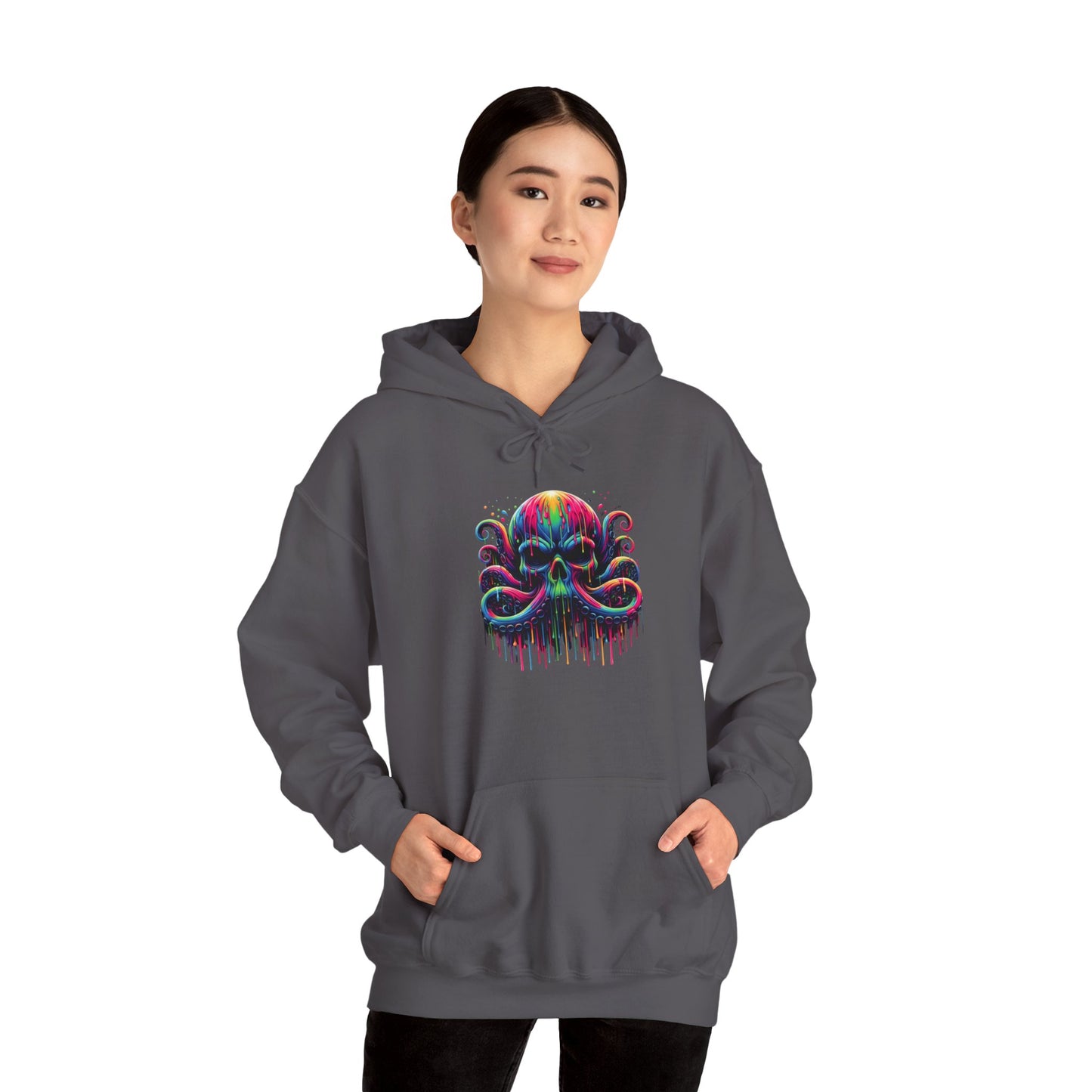 Colorful Skeleton Octopus Heavy Blend™ Hooded Sweatshirt