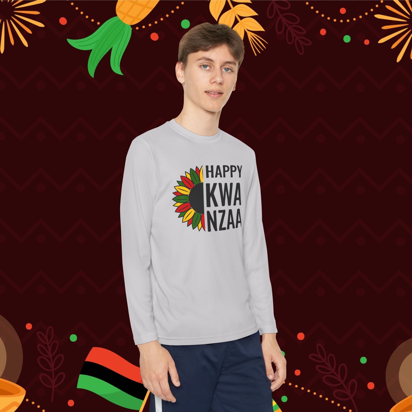 Happy Kwanzaa (Sunflower) Youth Long Sleeve Tee