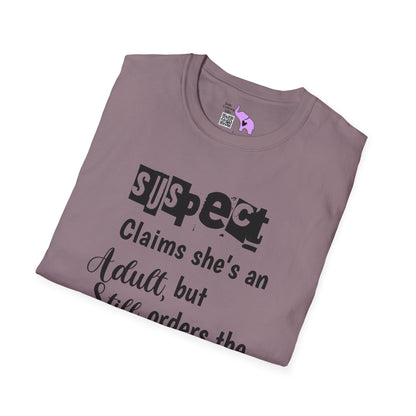 Suspect Claims She's An Adult But Still Orders The Chicken Tendies Adult T-shirt