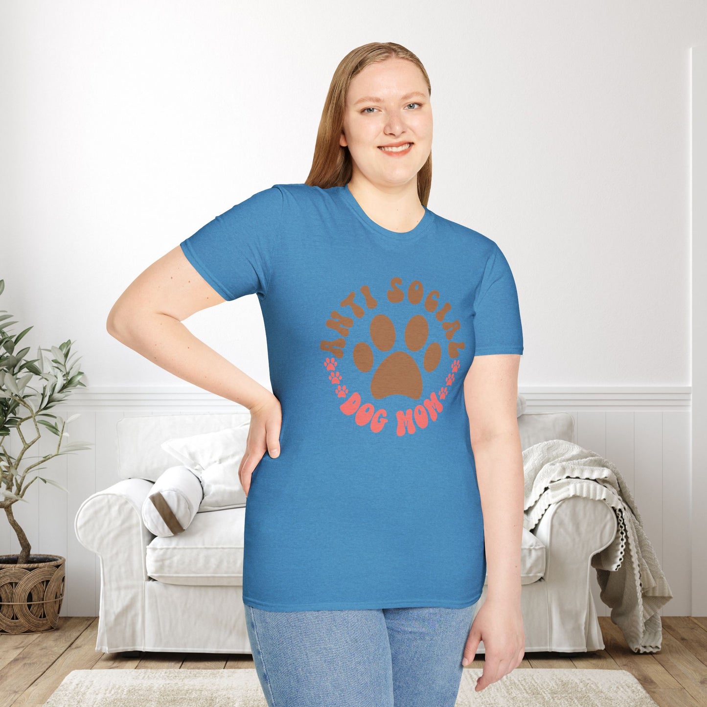 AntiSocial Dog Mom Adult T-shirt