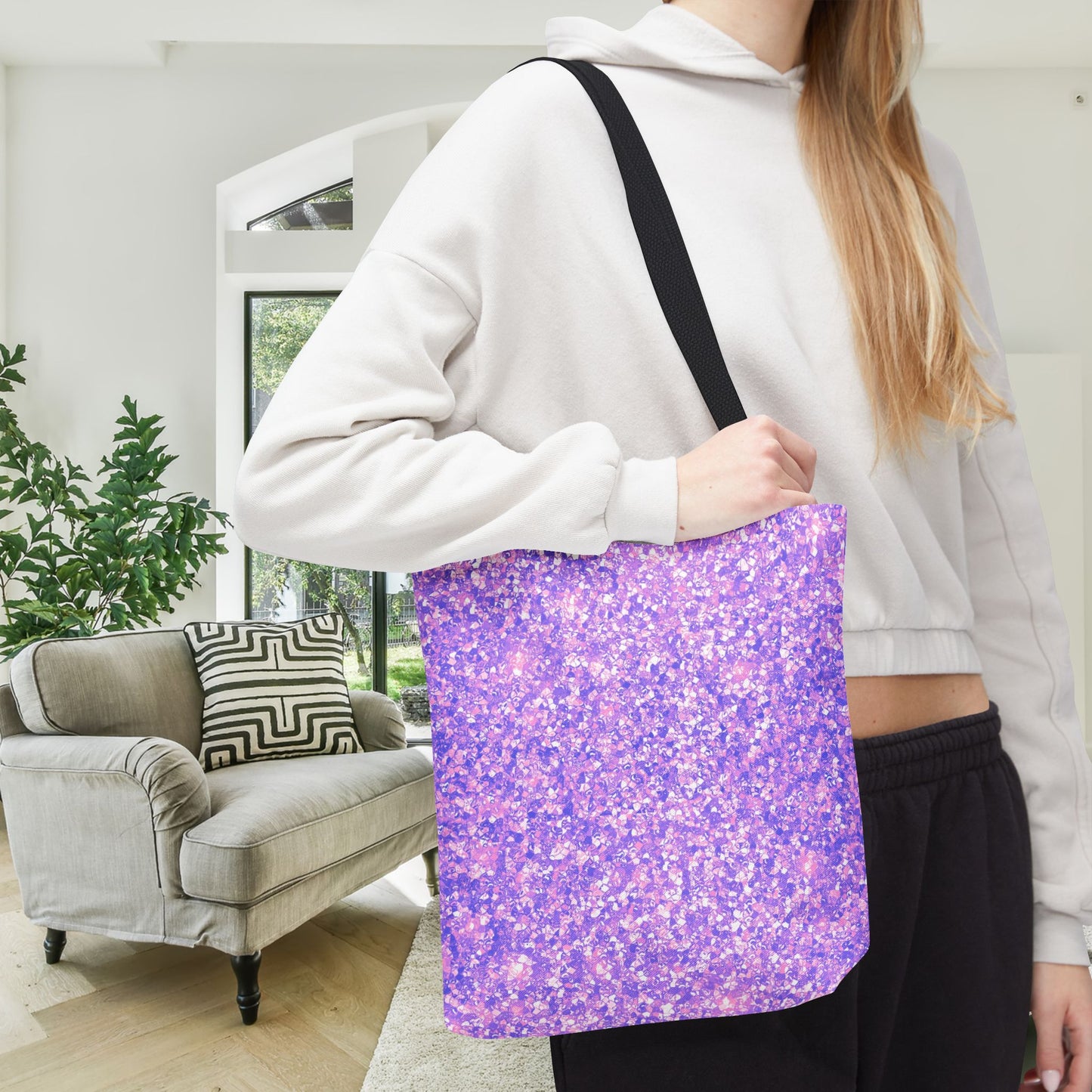 Lavender Crystal Canvas Tote Bag
