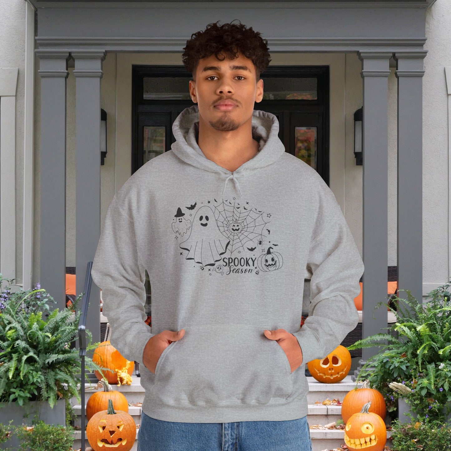 Spooky Season (Ghosts & Spider Webs) Heavy Blend™ Hooded Sweatshirt