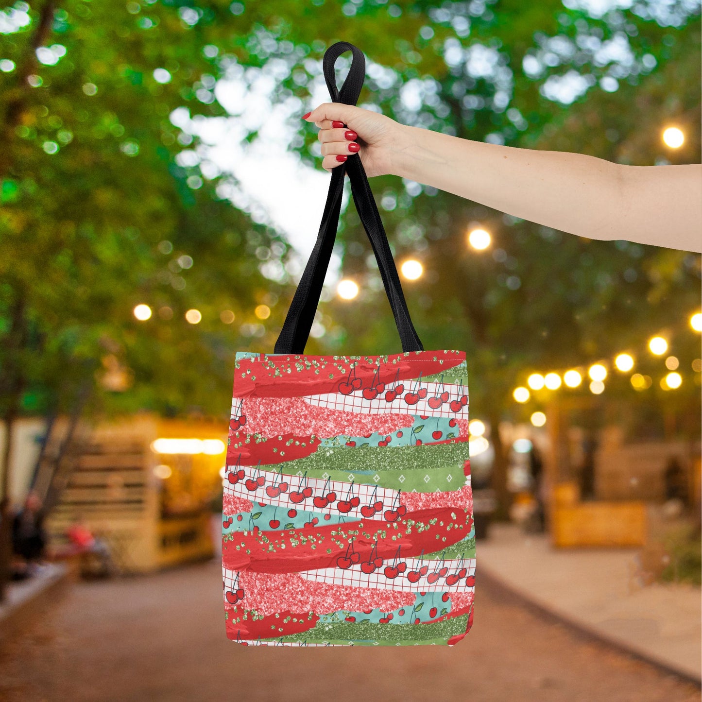 Cherry Lane Canvas Tote Bag