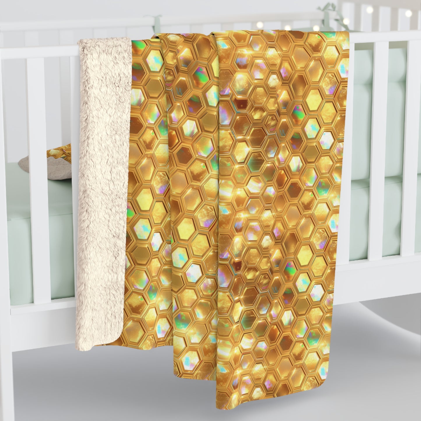 Golden Prism Grid Fleece Blanket