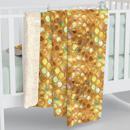 Golden Prism Grid Fleece Blanket