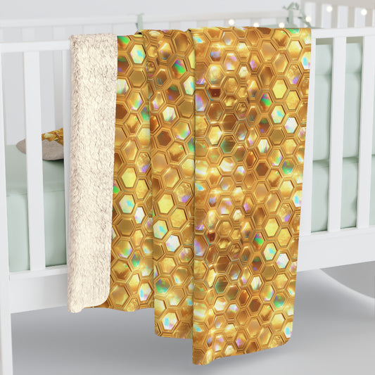 Golden Prism Grid Fleece Blanket