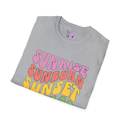 Sunrise Sunburn Sunset Repeat Adult T-shirt