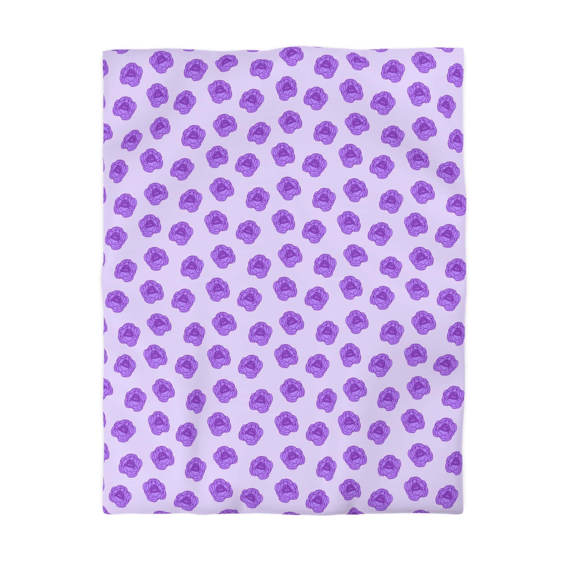 Lilac Mist Peonies Microfiber Duvet Cover