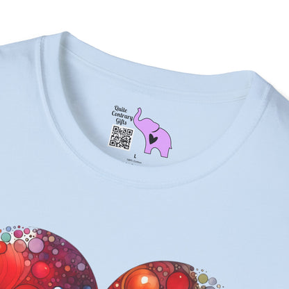 Color Burst Heart Adult T-shirt
