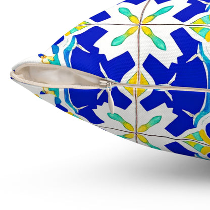 Blue Horizon Mosaic Throw Pillow