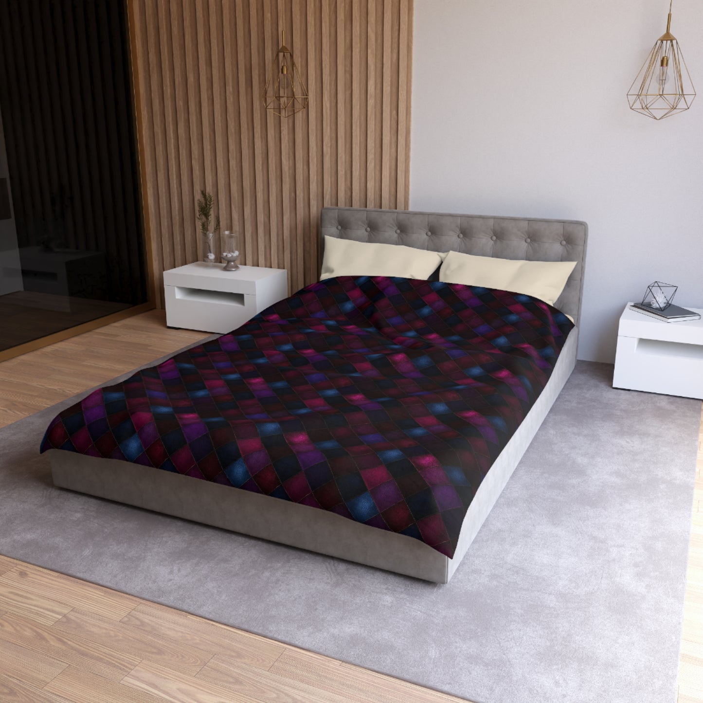 Velvet Patchwork Print Duvet Bedding Set