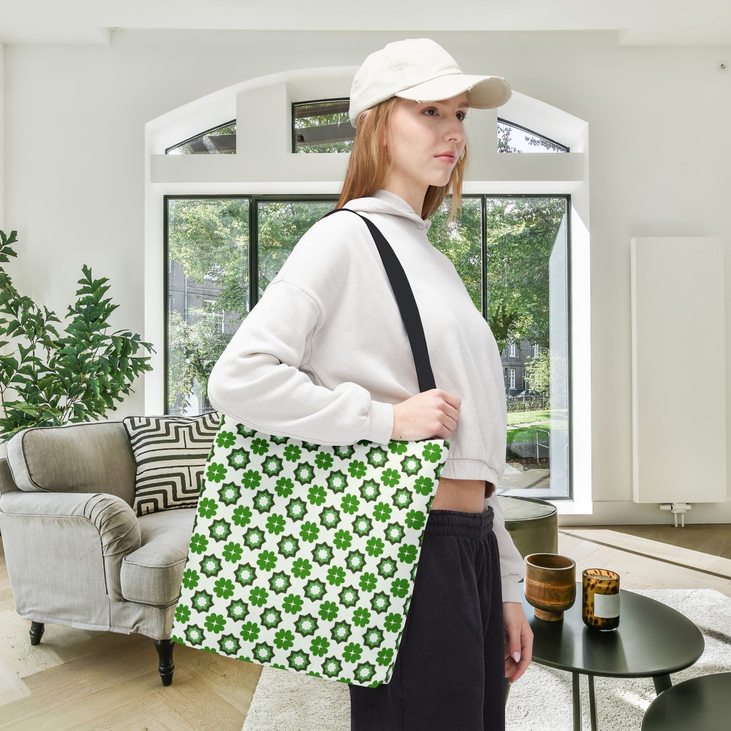 Emerald Star Garden Canvas Tote Bag