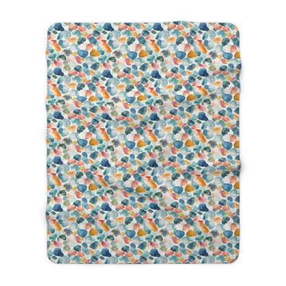 Watercolor Pebble Terrazzo Fleece Blanket