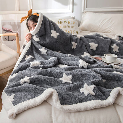 Jacquard Coral Fleece Sofa Blanket