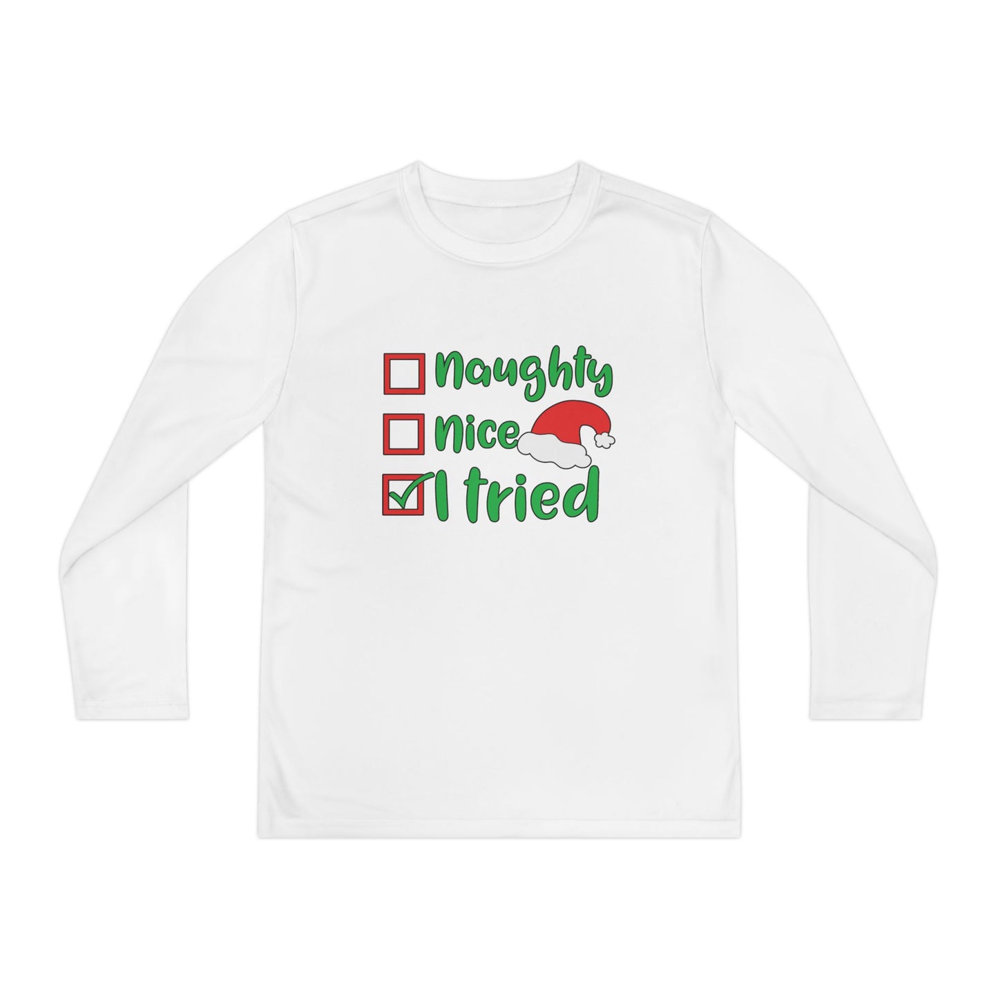 Naughty Nice I Tried Youth Long Sleeve Tee