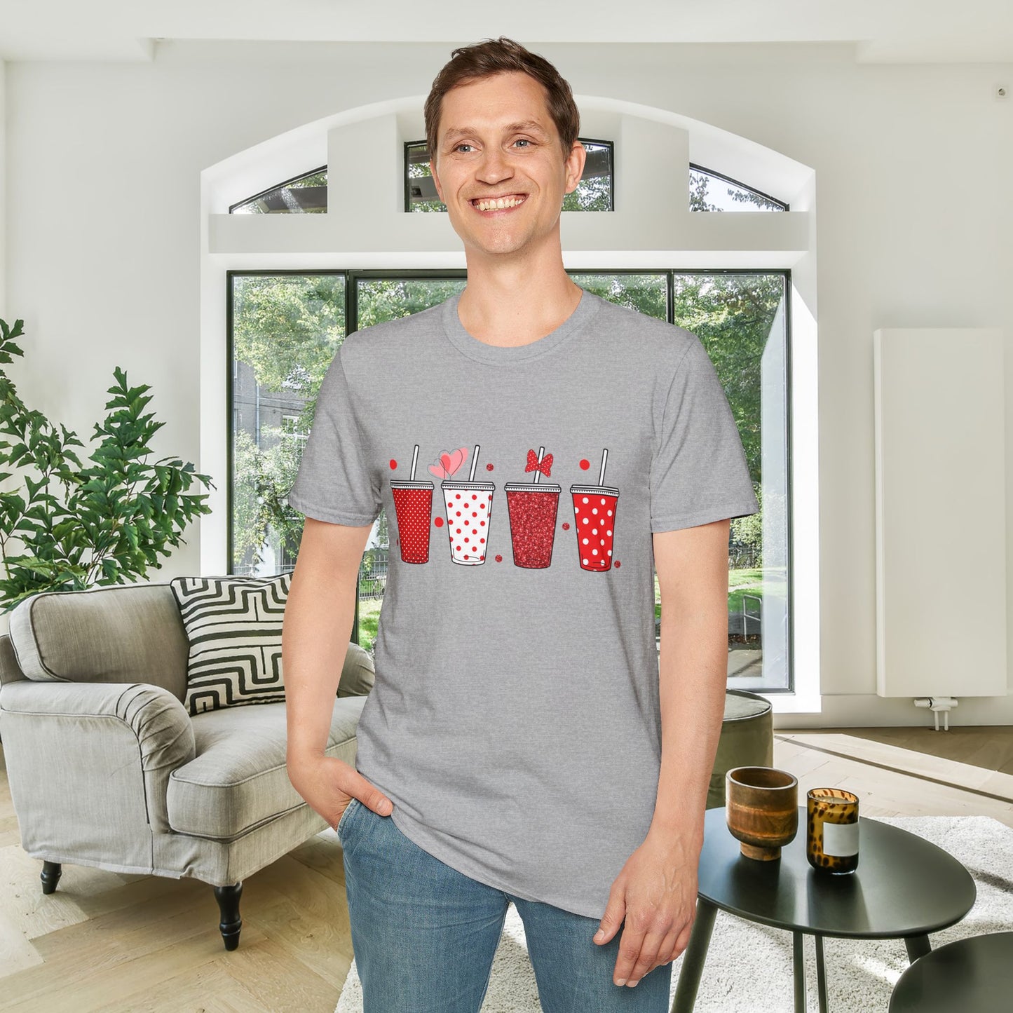 Cute Valentine Tumblers Adult T-shirt