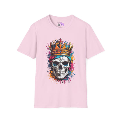 Colorful Crowned Skull Adult T-shirt