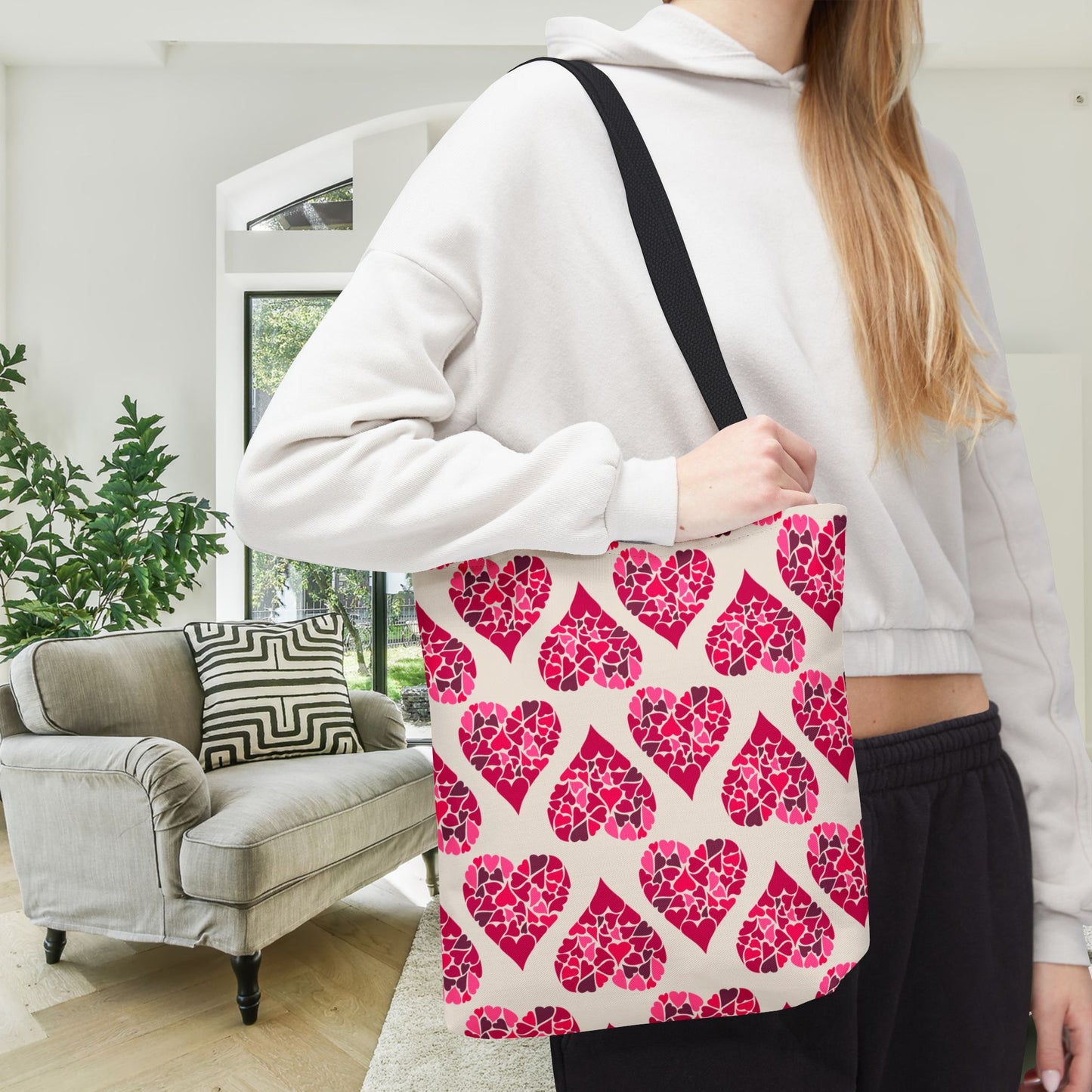 Simple Hearts Canvas Tote Bag