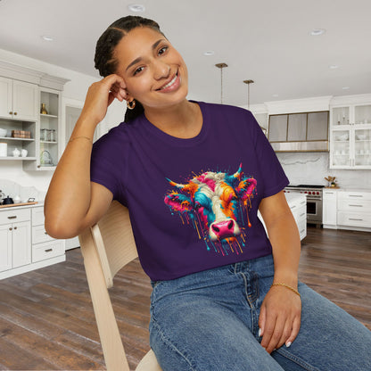Colorful Cow Adult T-shirt
