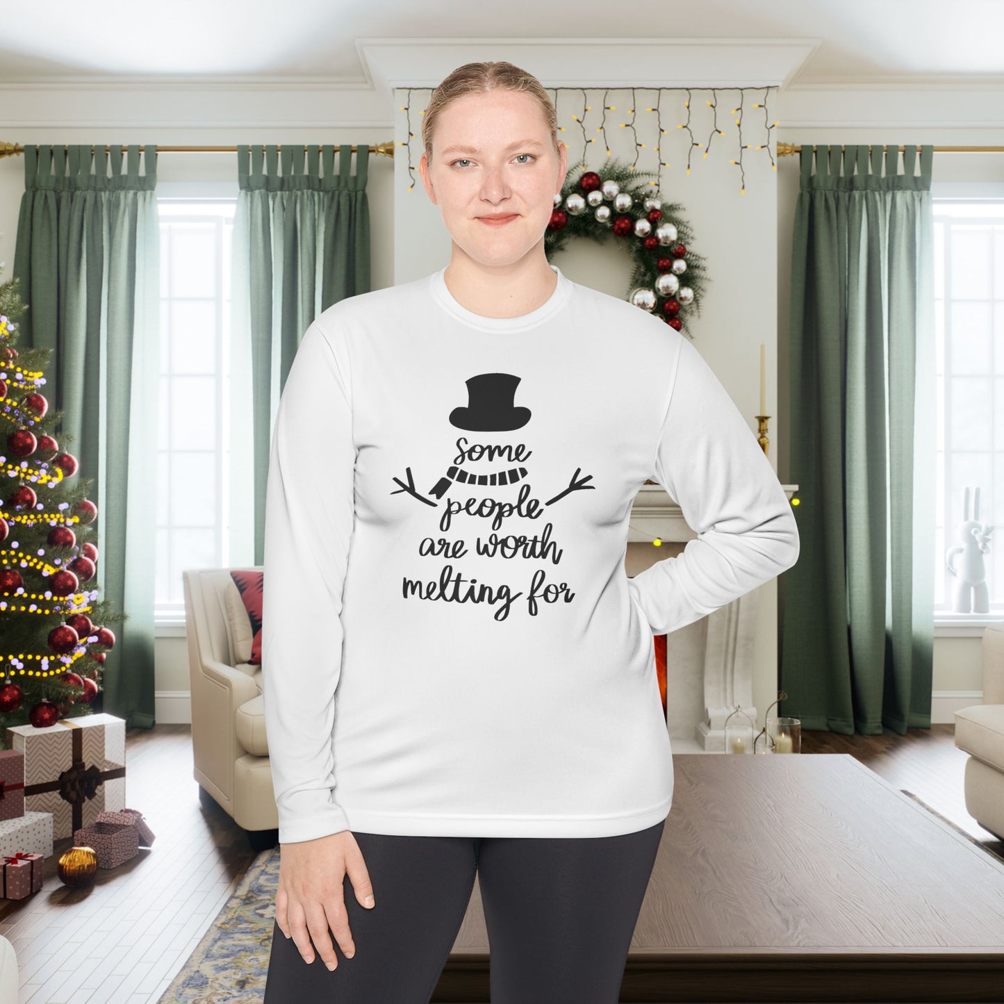 Some People Are Worth Melting For (Snowman) Adult Long Sleeve Tee