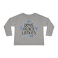 Hanukkah Love Peace Latkes Toddler Long Sleeve Tee