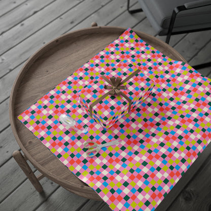 Bubblegum Grid Wrapping Paper