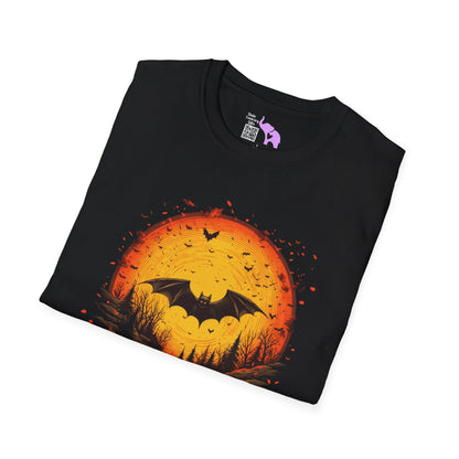 Creepy Bats Over Moon 6 Adult T-shirt