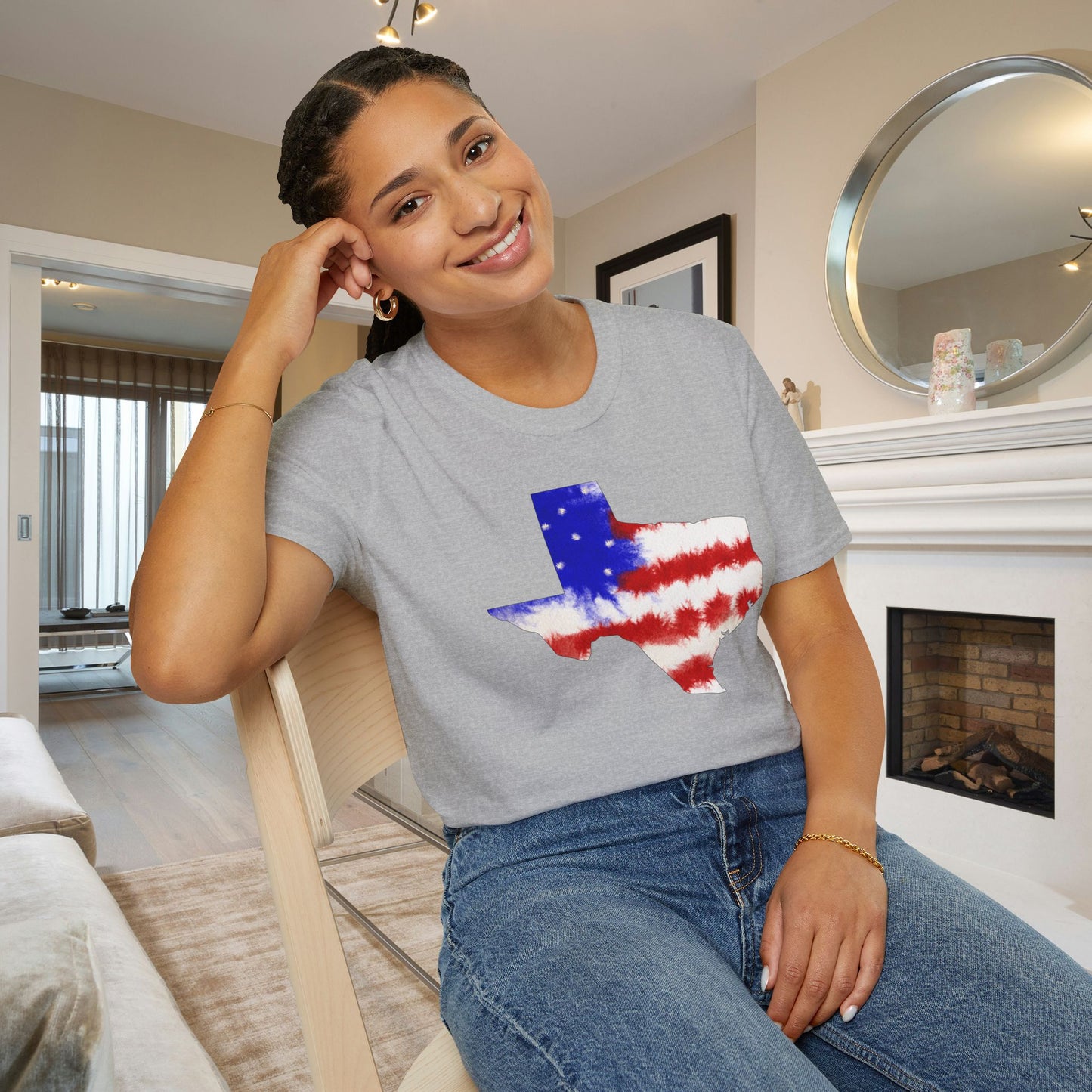 Texas American Tie Dye Flag Adult T-shirt