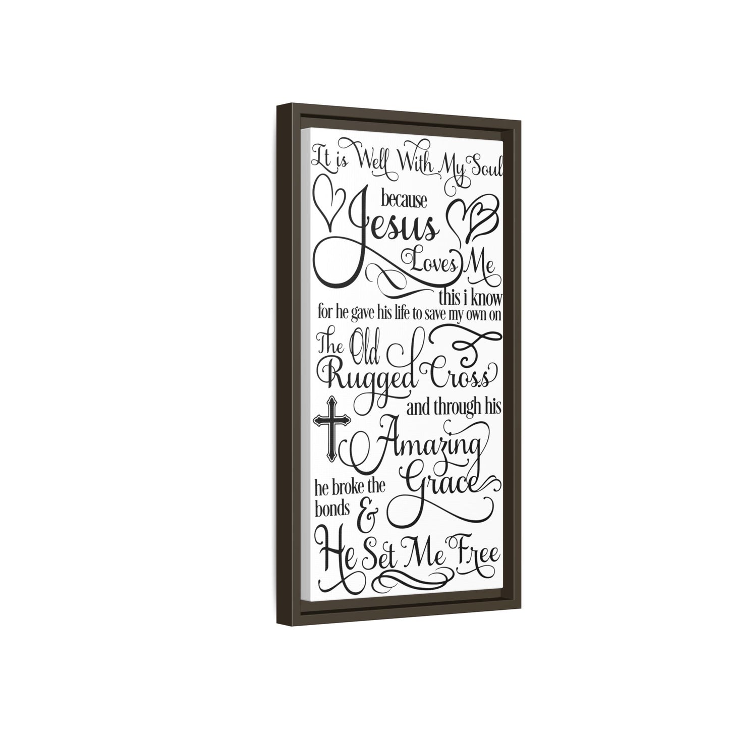 Hymnal Poem Framed Canvas Bathroom Art