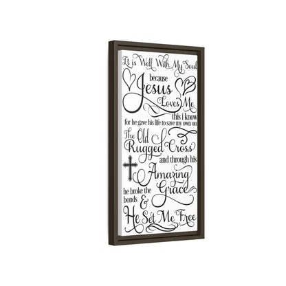 Hymnal Poem Framed Canvas Bathroom Art
