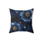 Midnight Sky Blossoms Throw Pillow