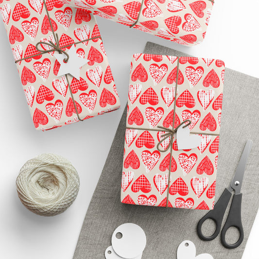 Doodle Hearts Wrapping Paper