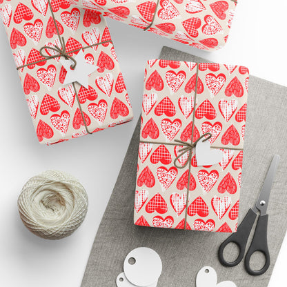 Doodle Hearts Wrapping Paper