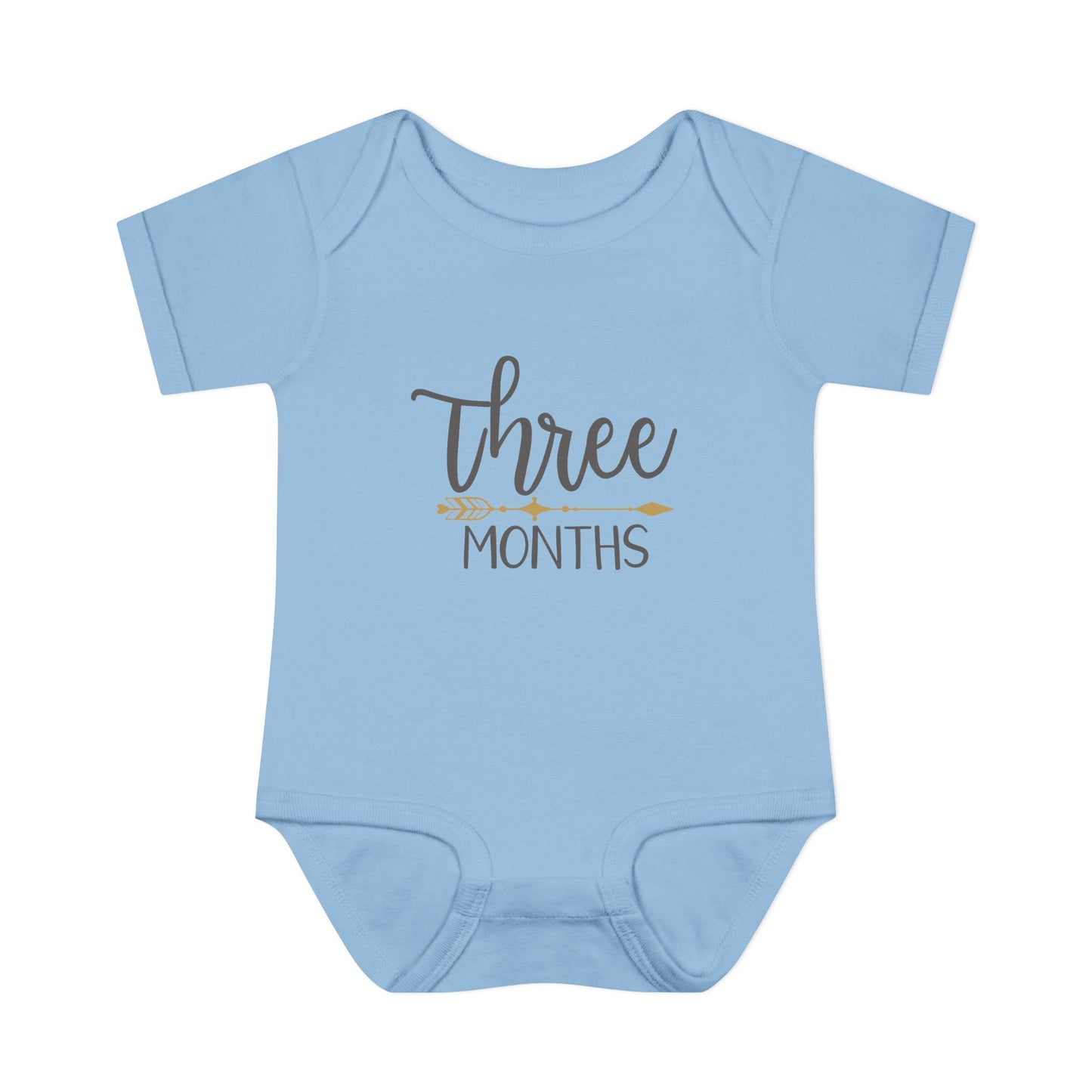 Golden Arrow Milestone Baby Bodysuit-Three Months