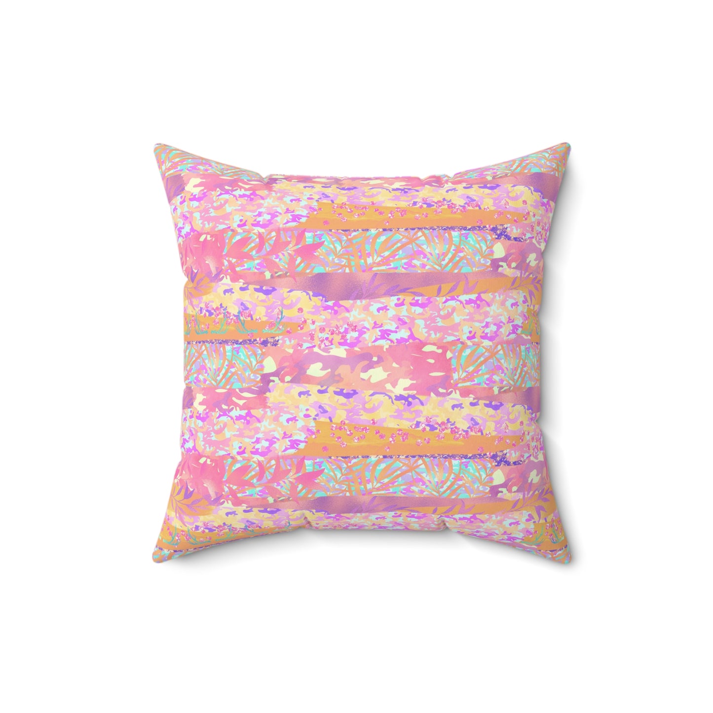 Wild Tropic Collage Throw Pillow