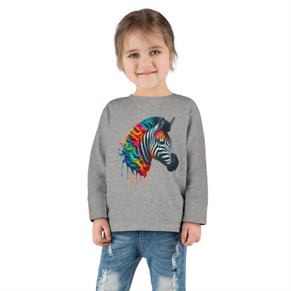 Colorful Zebra Toddler Long Sleeve Tee