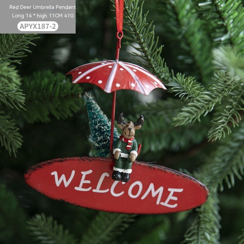 Adorable Metal Christmas Hot Air Balloon Ornaments