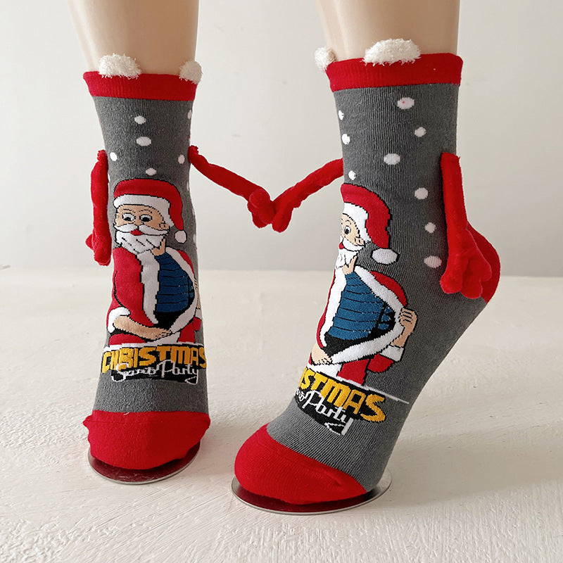 Adorable Christmas Magnetic Hand Holding Socks