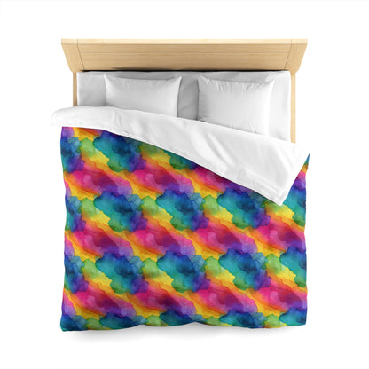 Rainbow Watercolors Microfiber Duvet Cover