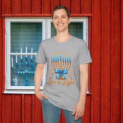 Love & Light Menorah Adult T-shirt